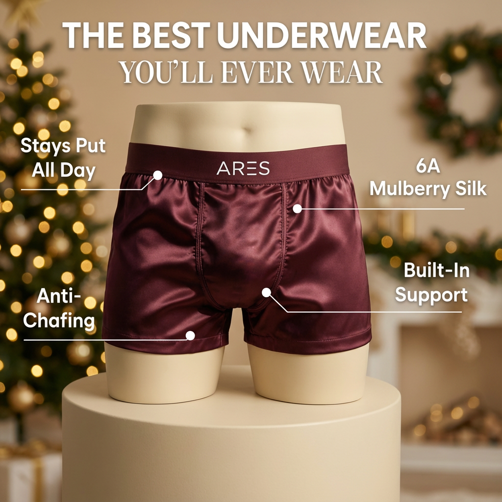 Laadukkaat silkkibokserit | Koko päivän mukavuus, viininpunainen (UUSI)