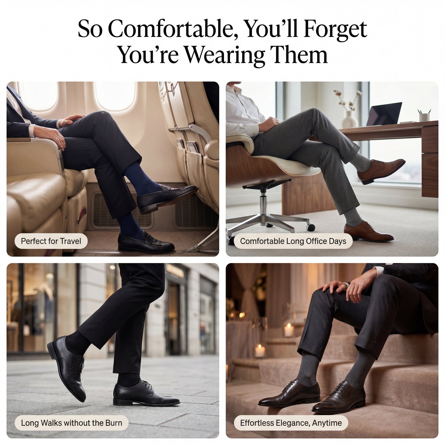 Ensiluokkaiset silkkisukat | Koko päivän mukavuus (UUSI)